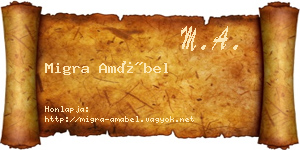Migra Amábel névjegykártya